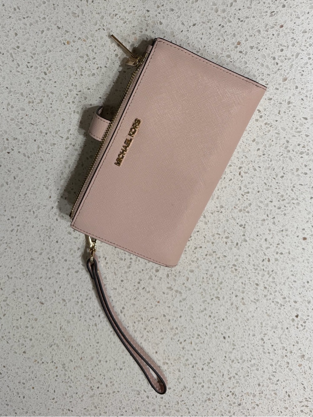 Michael Kors Blush Pink Saffiano Leather Wristlet Clutch